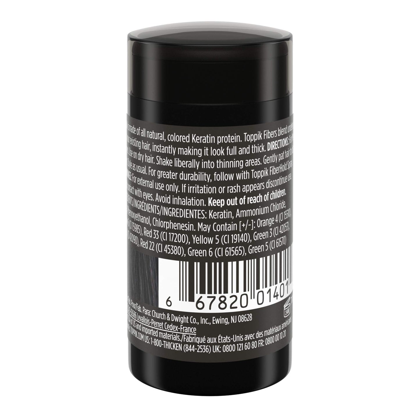 oppik Hair Building Fibers, Black, 3g Fill In Fine or Thinning Hair, Instantly Thicker, Fuller Looking, 9 Shades for Men & Women, Keratin Protein Formula
