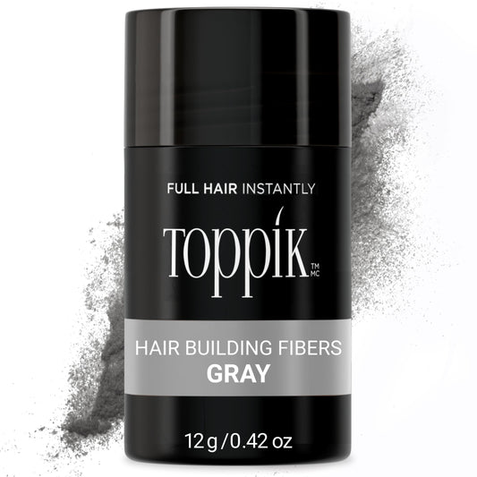 Toppik Hair Building Fibers, Gray, 12g Fill In Fine or Thinning Hair, Instantly Thicker, Fuller Looking, 9 Shades for Men & Women, Keratin Protein Formula