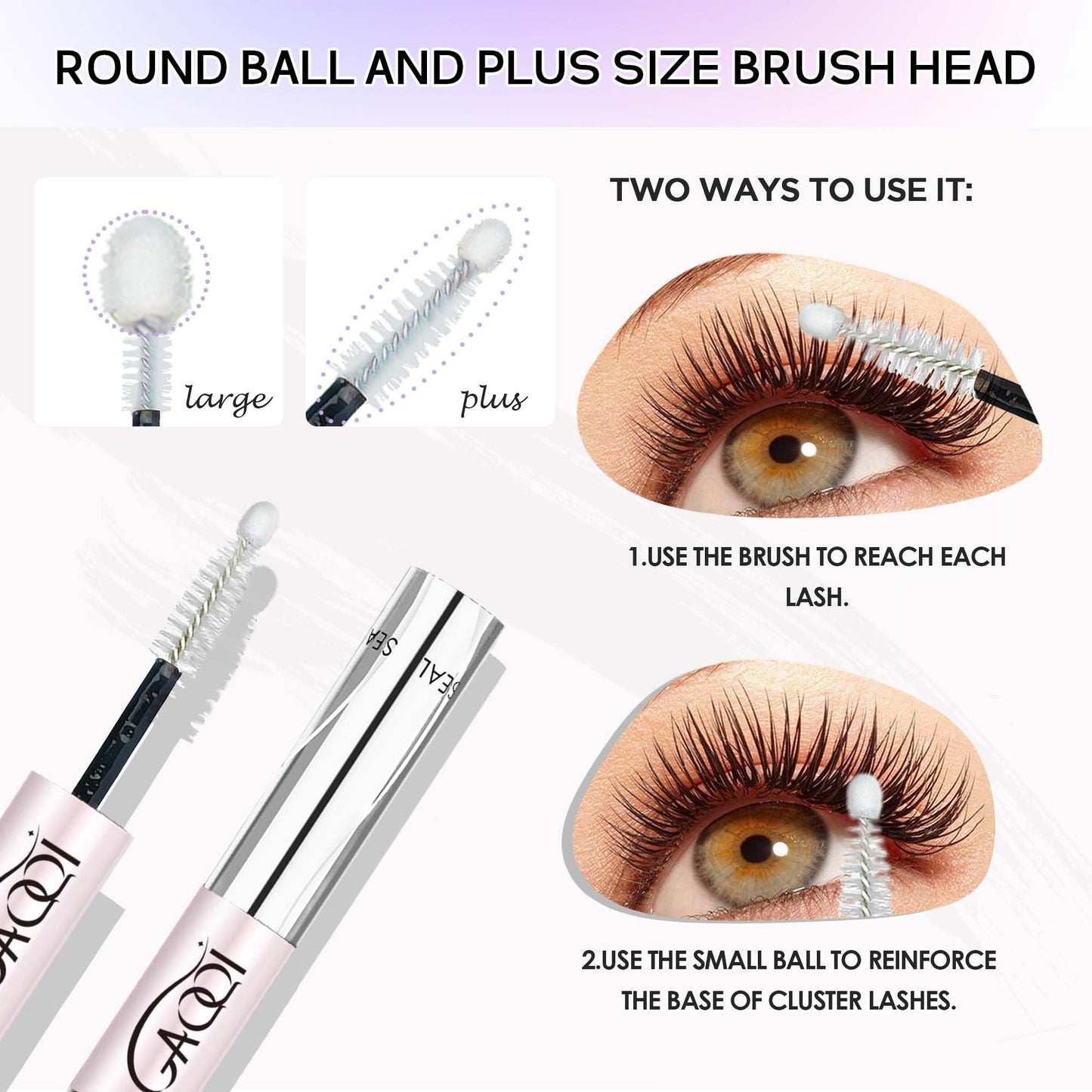GAQQI Lash Cluster Glue + Remover Set, Lash Bond and Seal Waterproof, Long Lasting Eyelash Glue Strong Hold, Gentle Eyelash Remover for DIY Use (2Pcs Set)