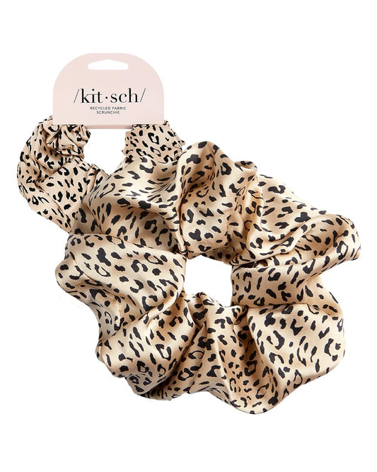 Kitsch Brunch Scrunchies - No Crease Hair Ties for Girls, Scrunchies for Women | Perfect for Daily Wear or Any Occasion - Leopard Print