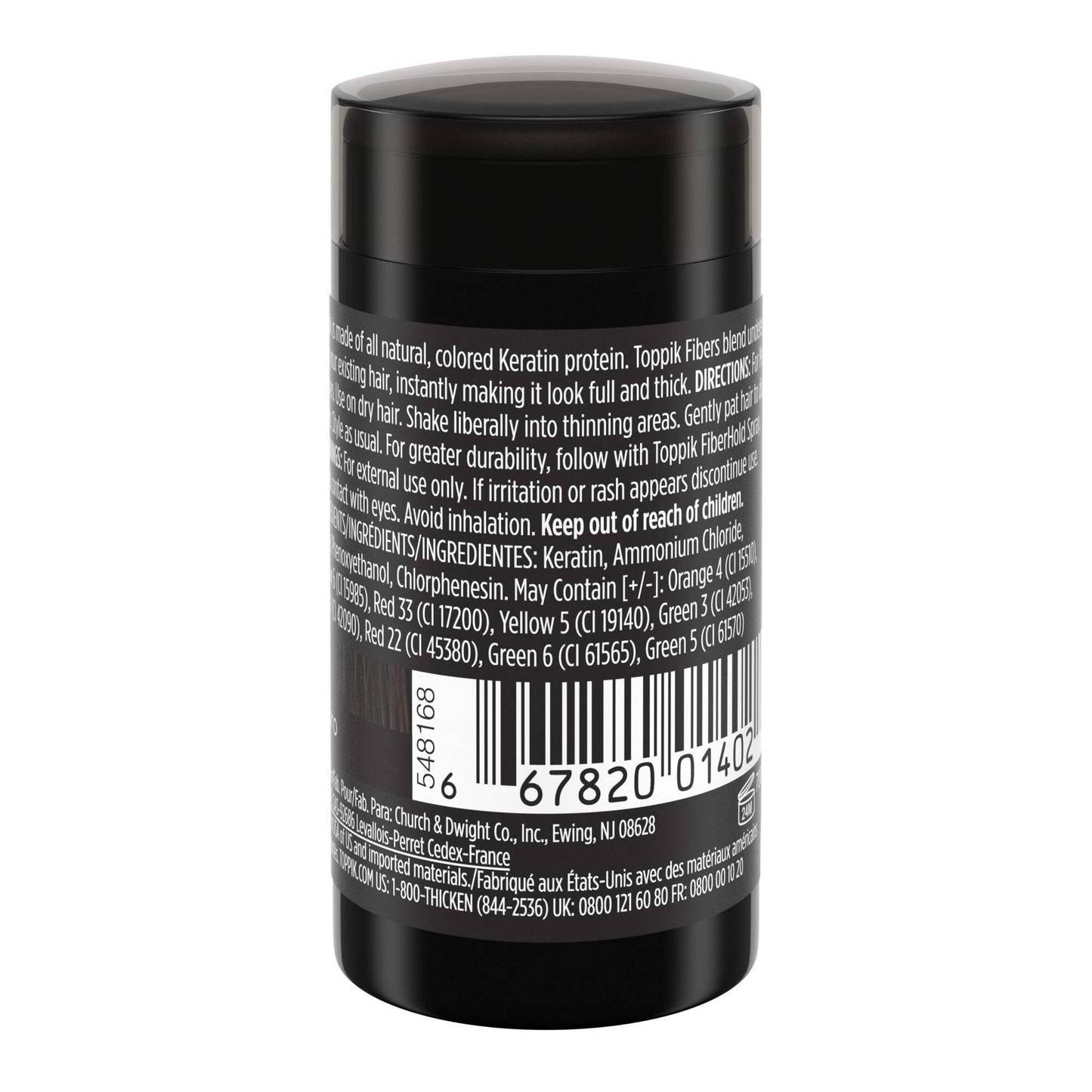 Toppik Hair Building Fibers, Dark Brown, 3g Fill In Fine or Thinning Hair, Instantly Thicker, Fuller Looking, 9 Shades for Men & Women, Keratin Protein Formula