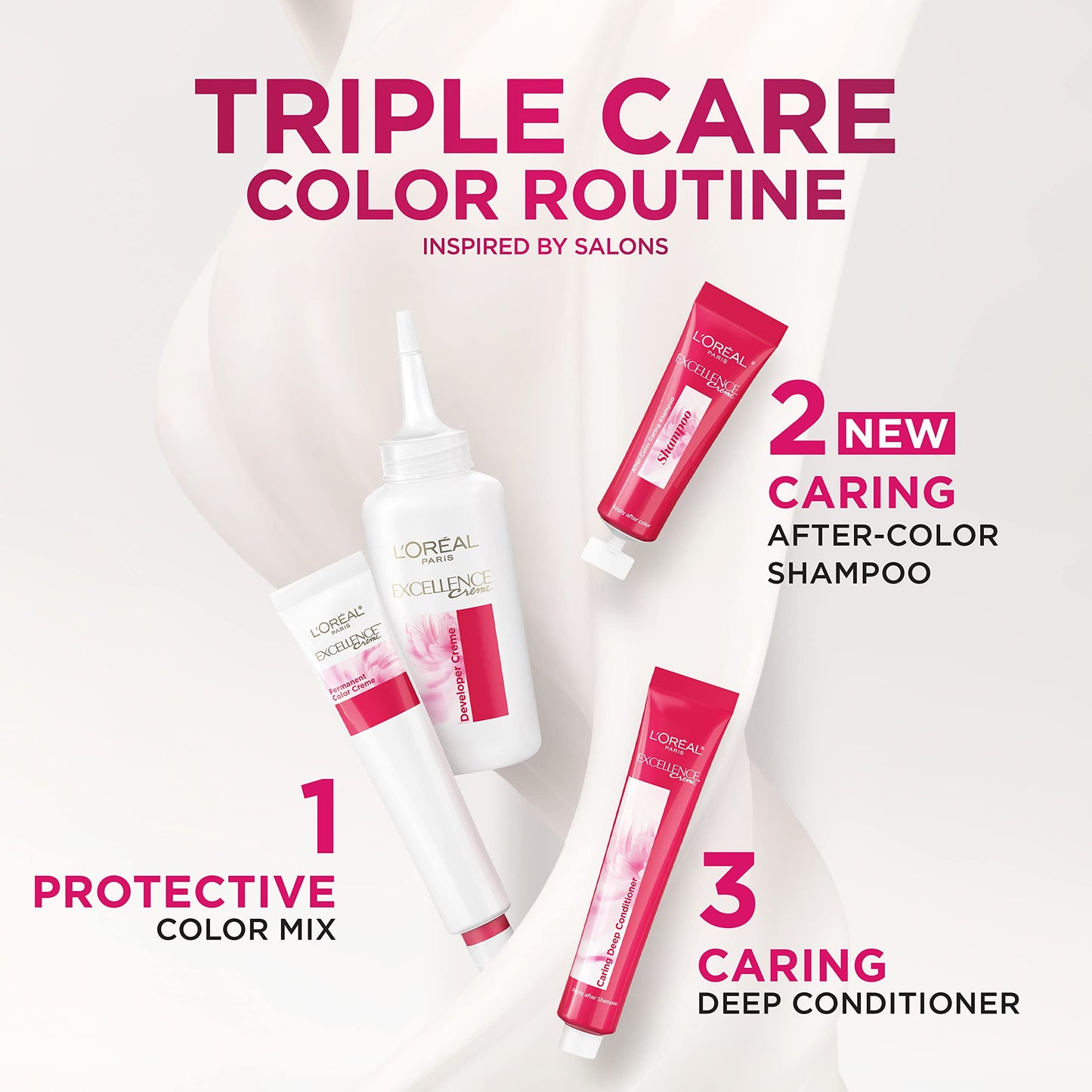 L'Oreal Paris Excellence Creme Permanent Hair Color, 8RB Medium Reddish Blonde, 100 percent Gray Coverage Hair Dye, Pack of 2