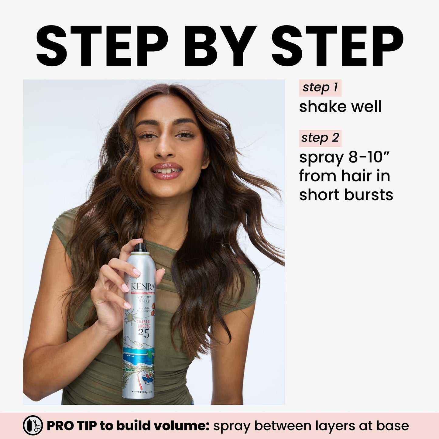 Kenra Professional Volume Spray 25 Coastal Breeze 50% | Super Hold Finishing & Styling Hairspray | Flake-free & Fast-drying | Wind & Humidity Resistance | All Hair Types | 10 oz.