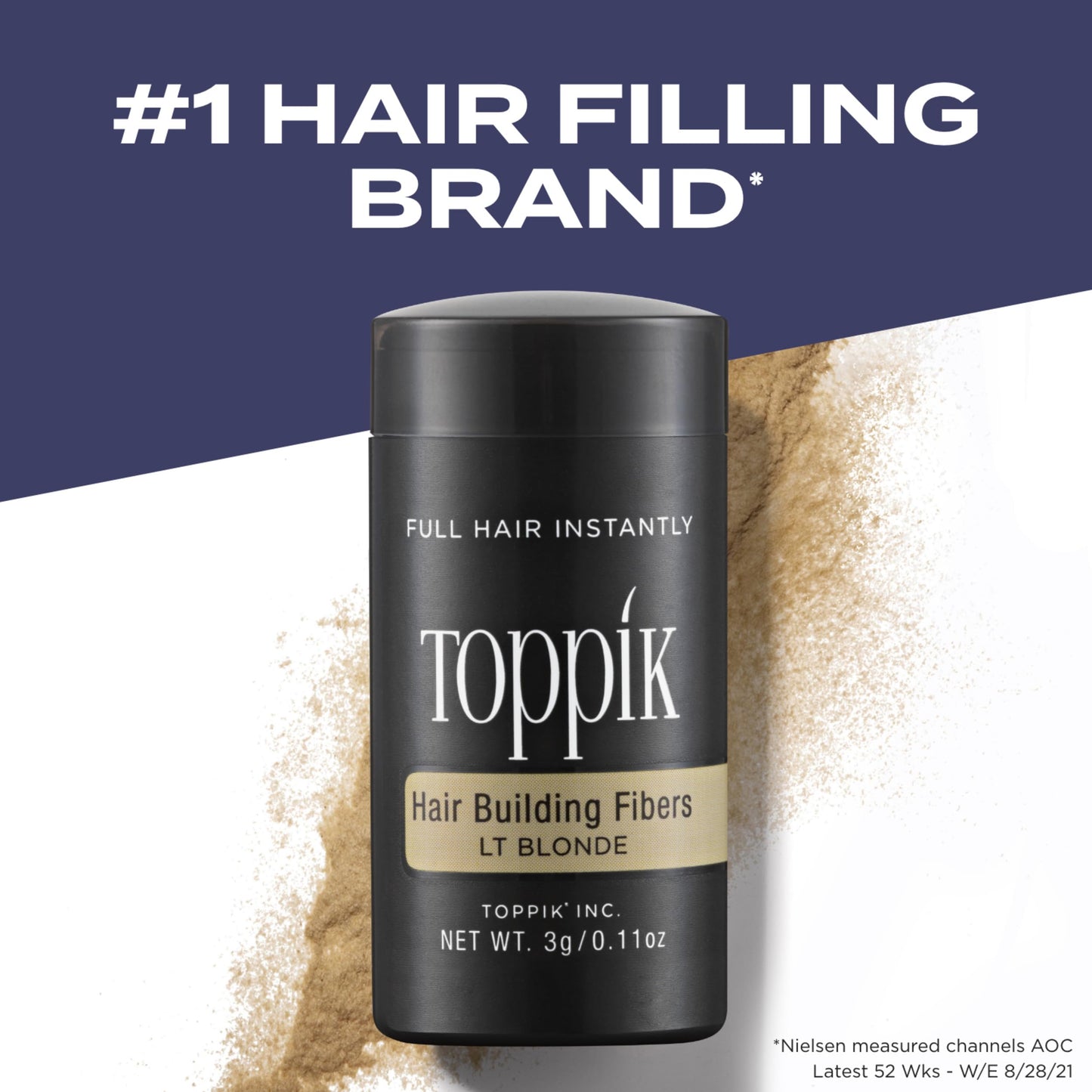 Toppik Hair Building Fibers, Light Blonde, 55g Fill In Fine or Thinning Hair, Instantly Thicker, Fuller Looking, 9 Shades for Men & Women, Keratin Protein Formula