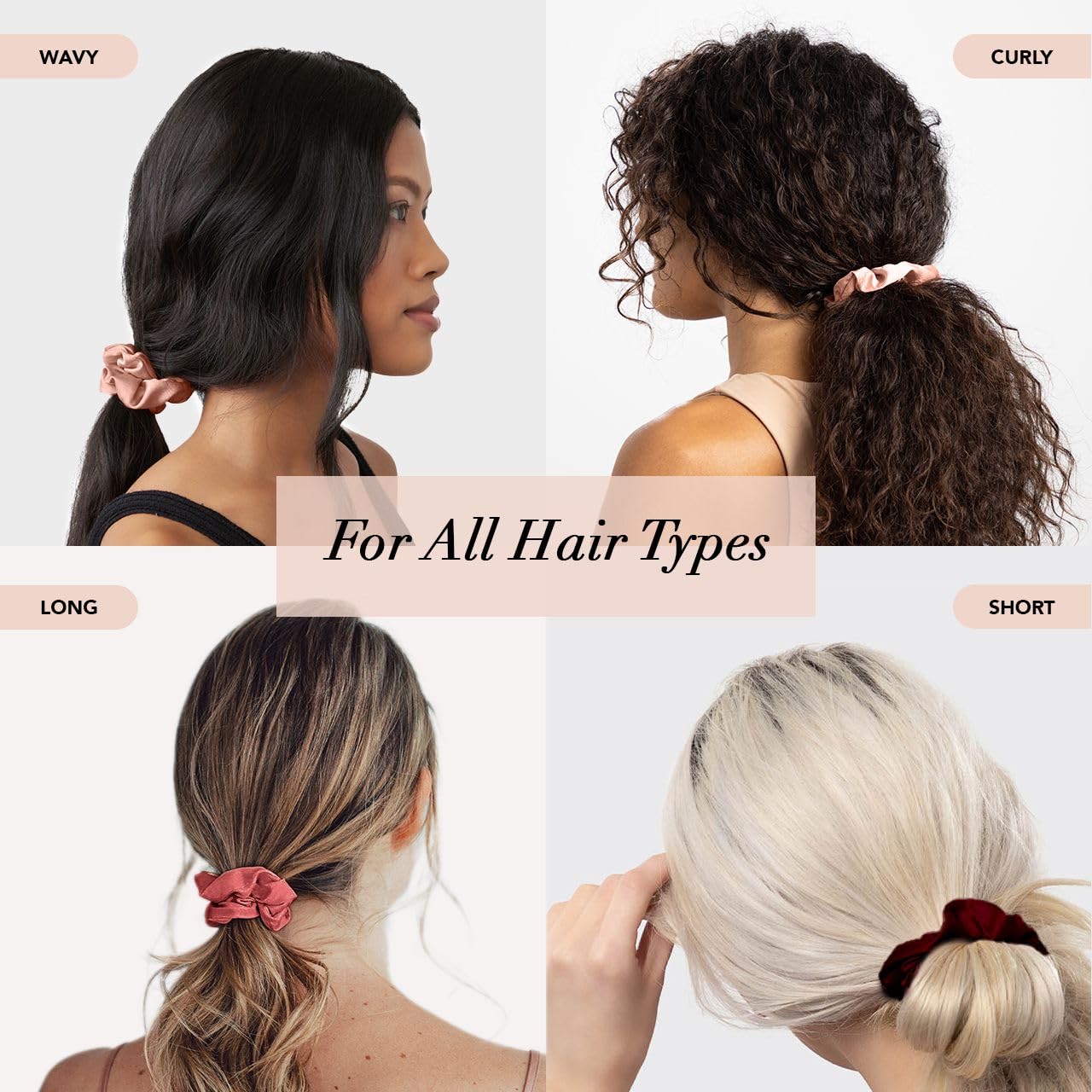 Kitsch Satin Hair Scrunchies for Women - Softer Than Silk Scrunchies for Hair, Satin Scrunchies for Girls & Satin Hair Ties for Women, Holiday Gift, Cute Satin Hair Scrunchie for Styling, 6pc Mulberry