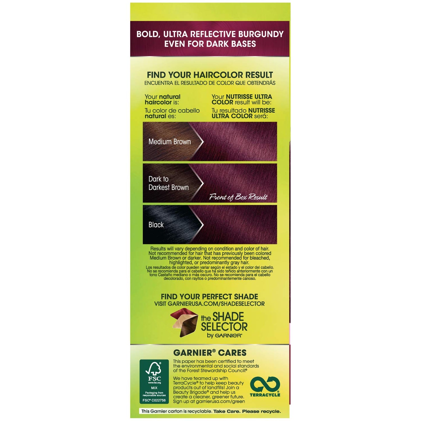 Garnier Nutrisse Ultra Color Nourishing Permanent Hair Color Cream, BR2 Dark Intense Burgundy (1 Kit) Red Hair Dye (Packaging May Vary), 1 Count