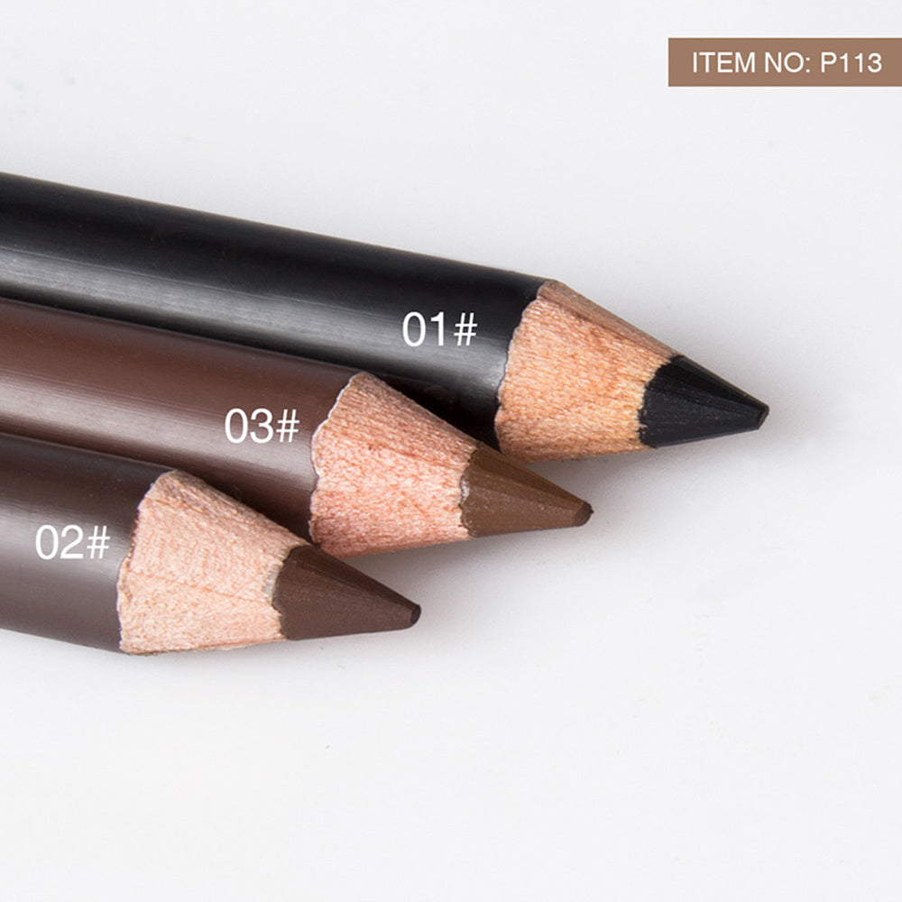 P113 Wooden Eyebrow Pencil 3 Colors Black And Brown