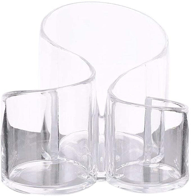 Transparent Acrylic Makeup Brush And Eyebrow Pencil Bucket