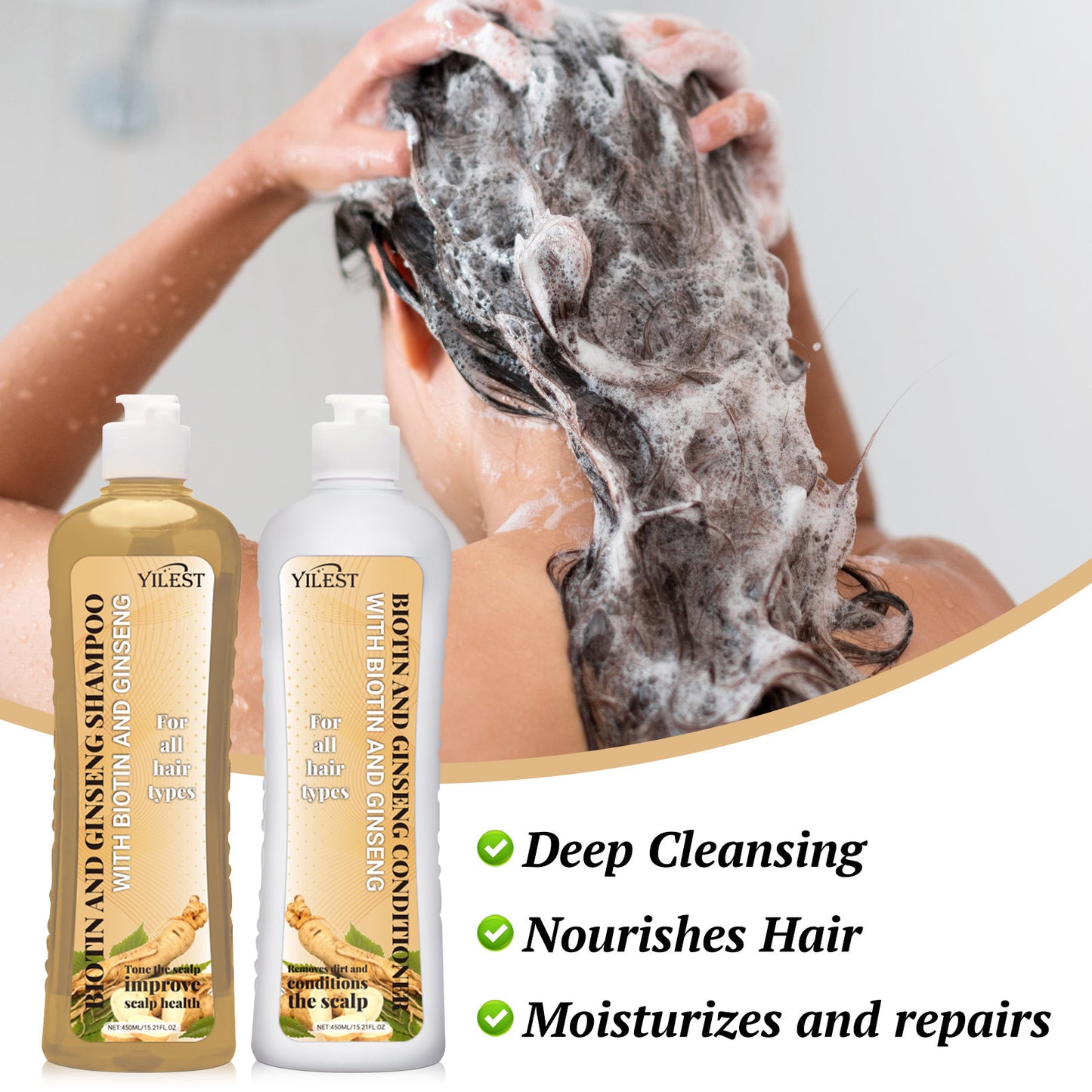 Scalp Gloss Hair Cleaning Ginseng Shampoo Care Suit