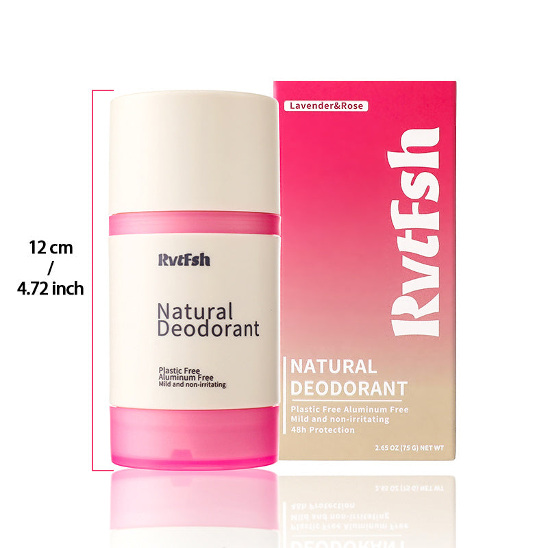 RVTFSH Deodorant ExtraStrength Natural Moisturizes Deodorant For Women& Men Aluminum Free Parabens Free 48H Odor Protection Lavender & Rose 2.65 0z