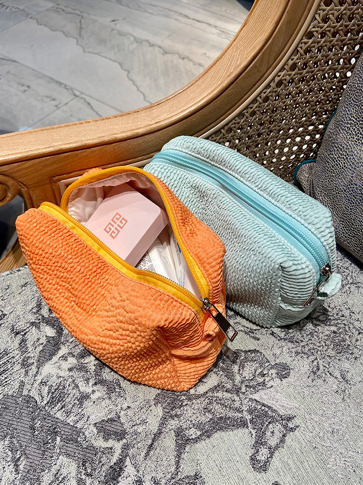 Rock Texture Ruffled Cosmetic Bag Ripple