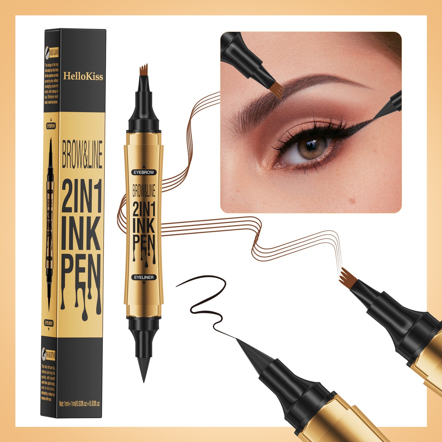 Eyeliner Eyebrow Pencil Two-in-one