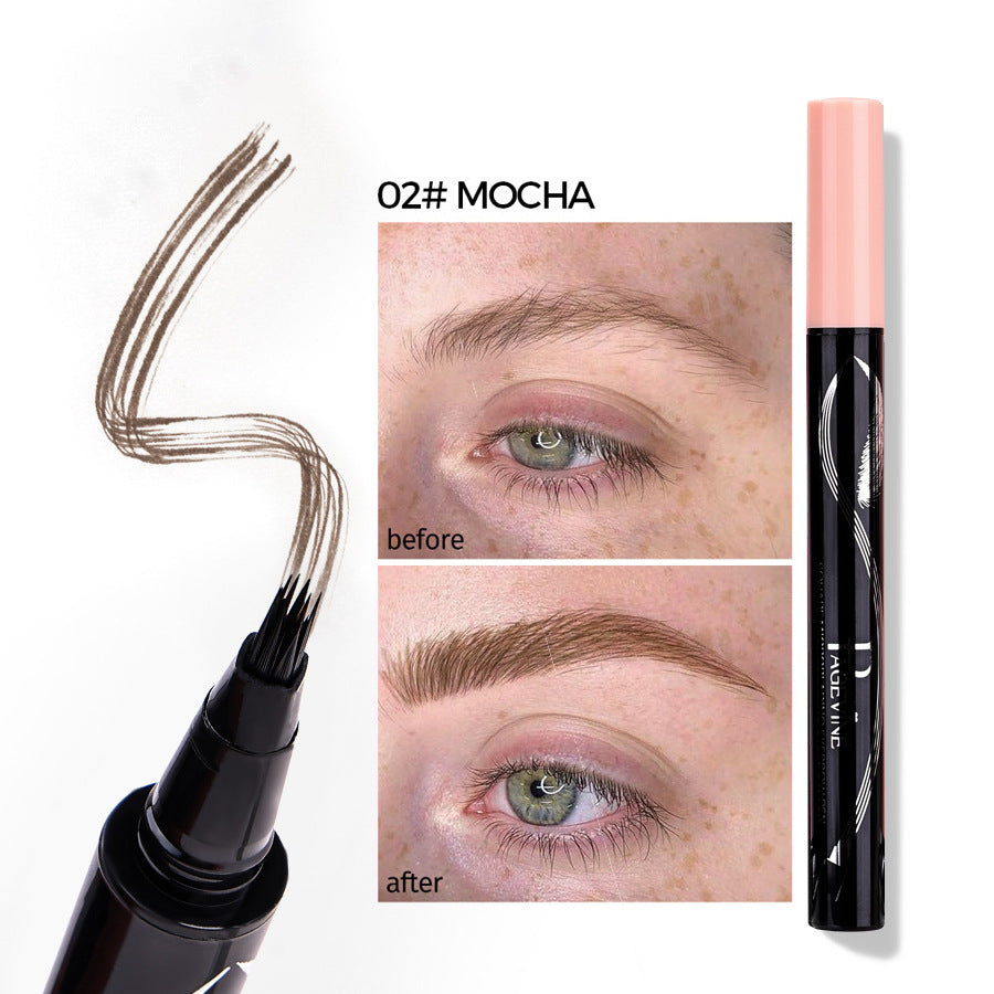 Four-fork Eyebrow Pencil Waterproof And Sweatproof Long Lasting Non Smudge Distinct Look