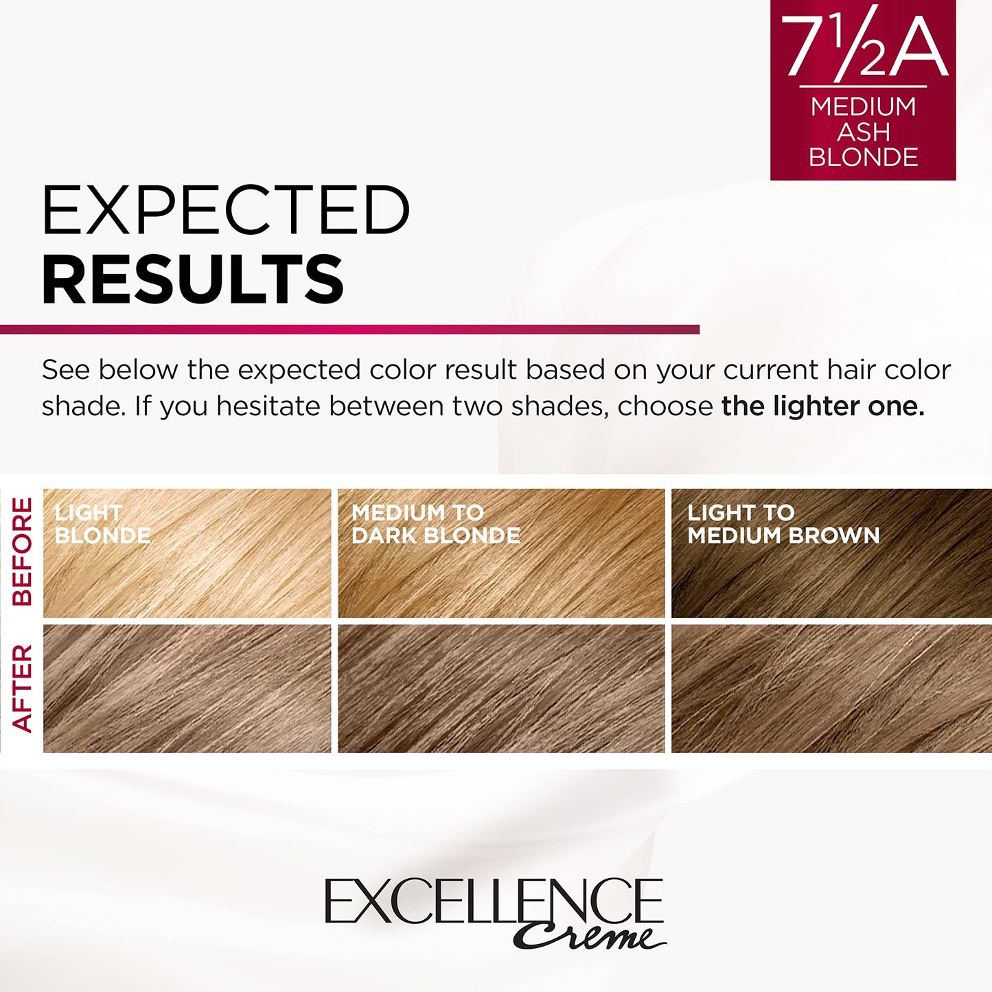 L'Oreal Paris Excellence Creme Permanent Hair Color, 7.5A Medium Ash Blonde, 100 percent Gray Coverage Hair Dye, Pack of 2