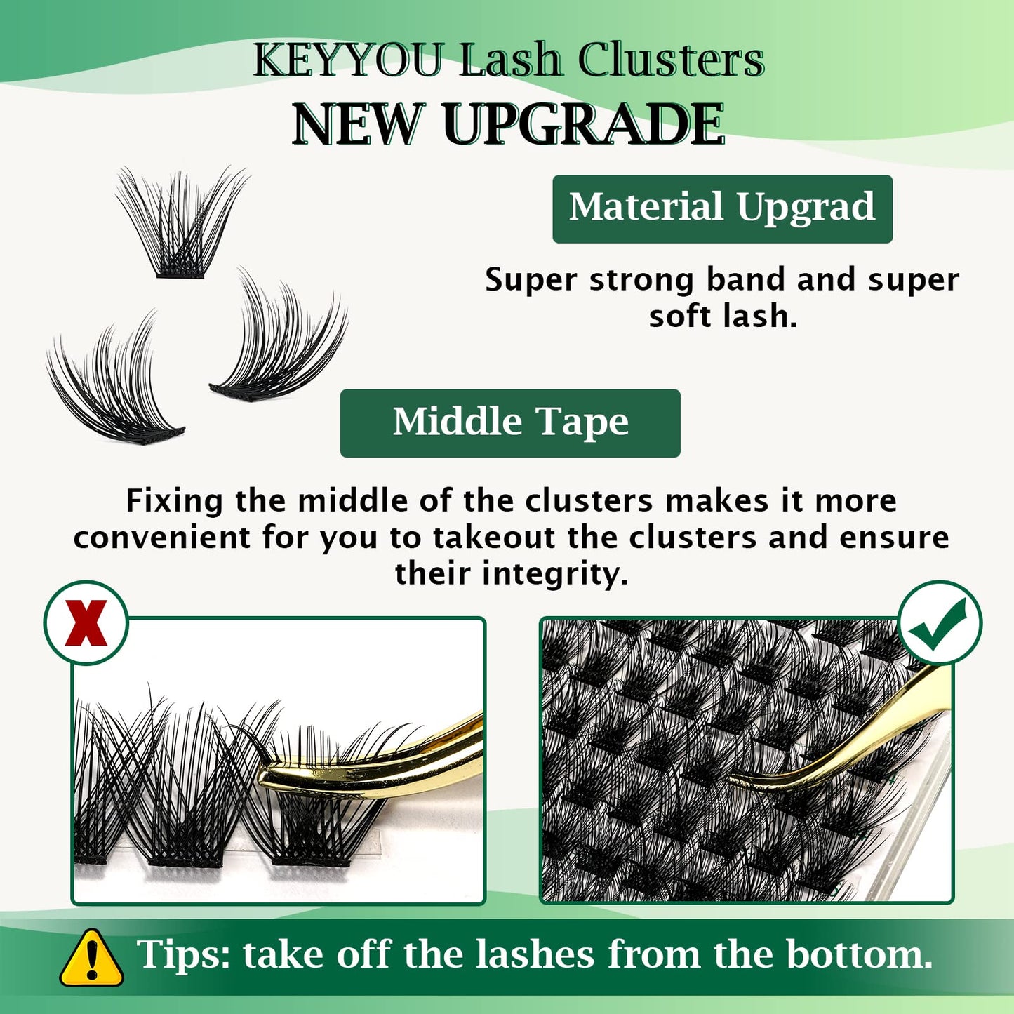 Lash Clusters 96pcs Individual Lashes Y03 D Curl 16mm Cluster Lashes KEYYOU Volume Wispy Lash Extension Soft&Comfortable Easy DIY at Home(Y03 D-16mm)
