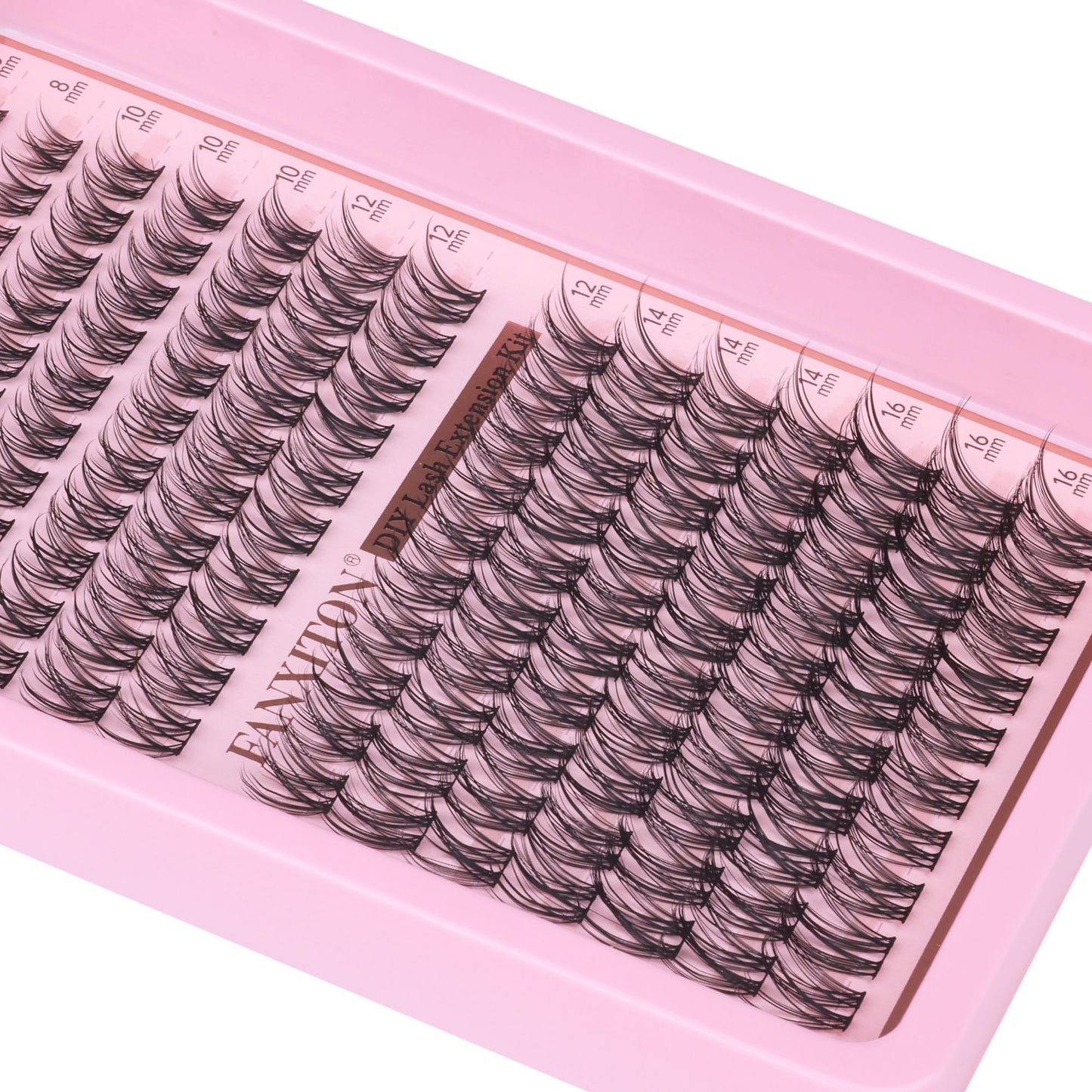 Natural Lash Extension Kit 8-16mm Lash Clusters Wispy Eyelash Clusters Sweatproof Lash Clusters C Cluster 144pcs with Bond and Seal Lash Glue and Eyelash Extension Tweezers DIY at Home