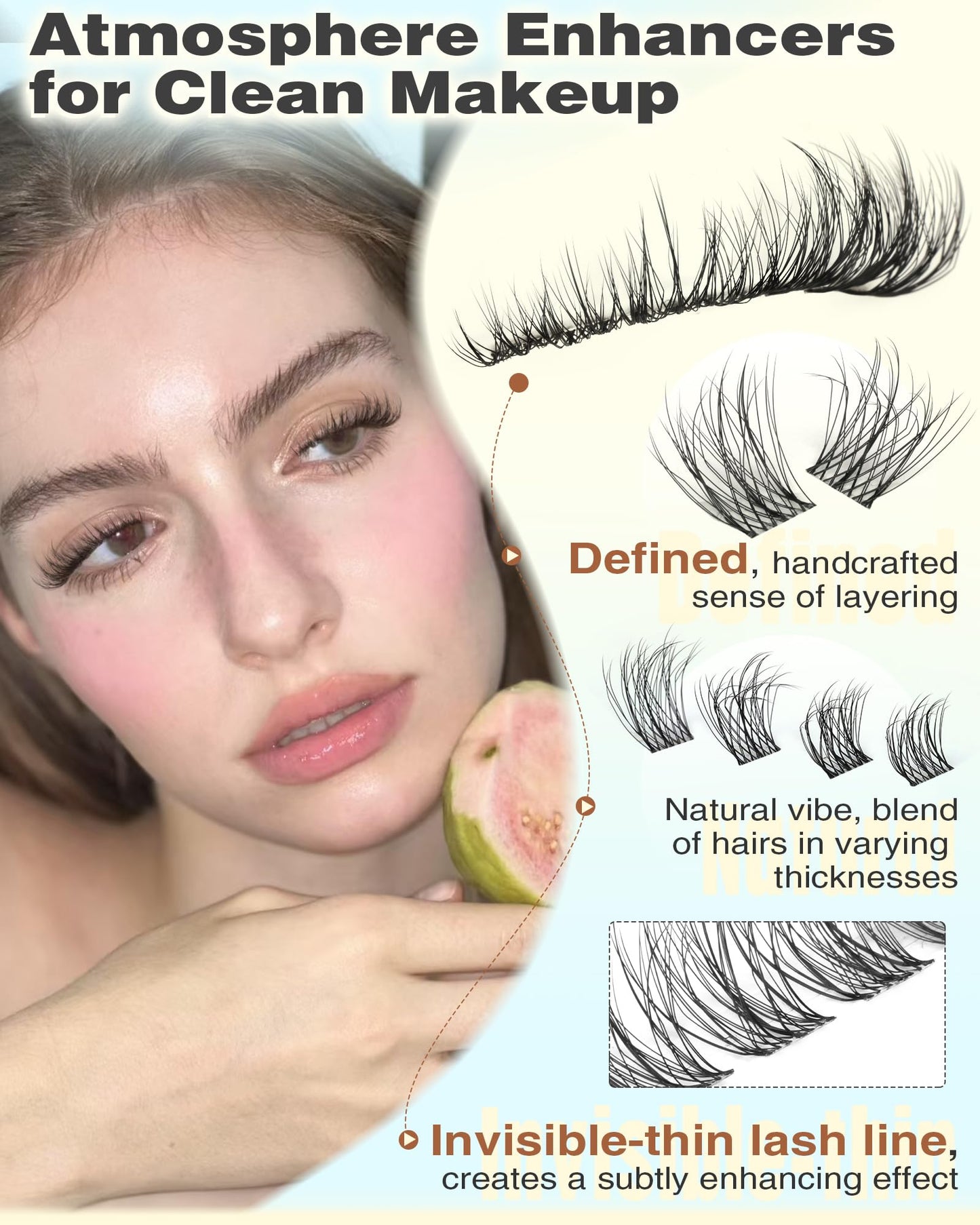 Goddvenus Wispy Lash Clusters Natural Fluffy Cluster Eyelash Extensions 144Pcs Individual Lashes Clusters 10-16mm Eyelashes Clusters for DIY Lash Extensions Weightless & Soft Cluster Eyelashes