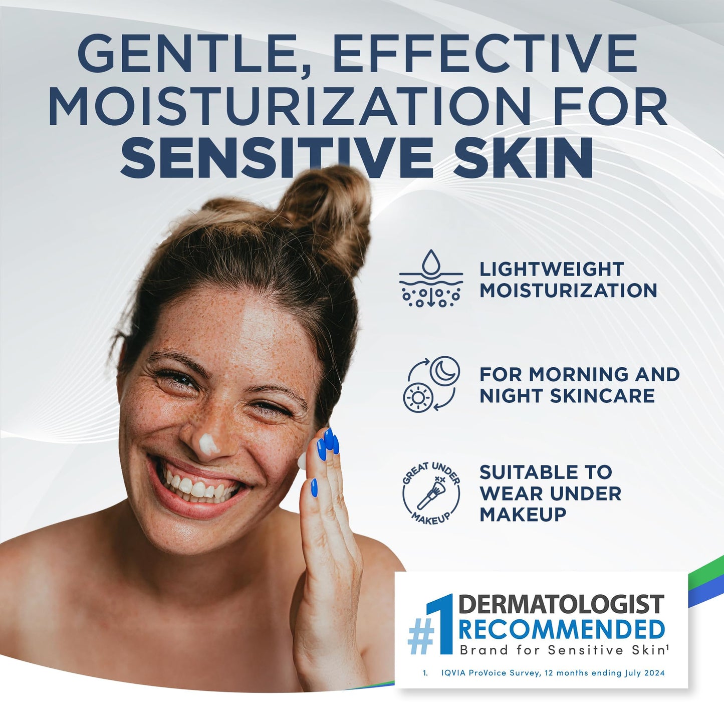 Vanicream Daily Facial Moisturizer With Ceramides and Hyaluronic Acid - Formulated Without Common Irritants for Those with Sensitive Skin, 3 fl oz (Pack of 1)