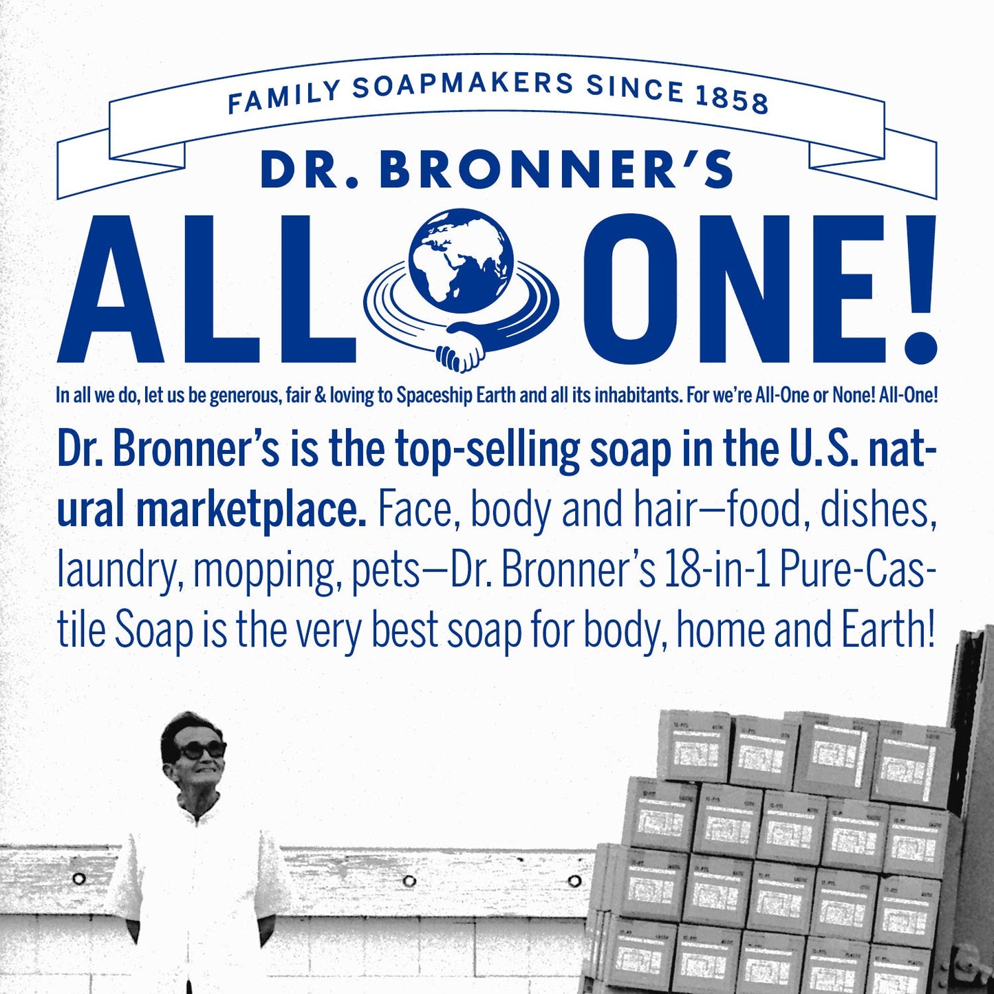 Dr. Bronner's Pure-Castile Magic Liquid Soap (Peppermint, 8 Ounce)- Made with Organic Oils, 18-in1 Uses: Face, Hair, Hand & Body Soap, Laundry, Pets- Concentrated, Vegan, Non-GMO