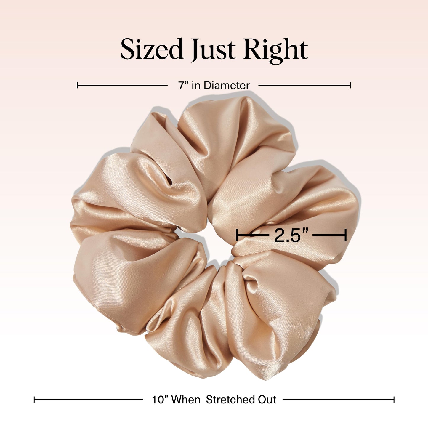 Kitsch Satin Scrunchies For Women - Softer Than Silk Scrunchies, No Crease Hair Ties, Soft Hair Accessories - Perfect For Day And Night Hairstyles - 1pc, Champagne