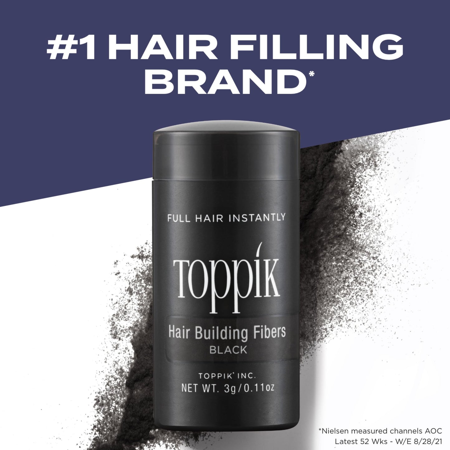 Toppik Hair Building Fibers, Black, 12g Fill In Fine or Thinning Hair, Instantly Thicker, Fuller Looking, 9 Shades for Men & Women, Keratin Protein Formula