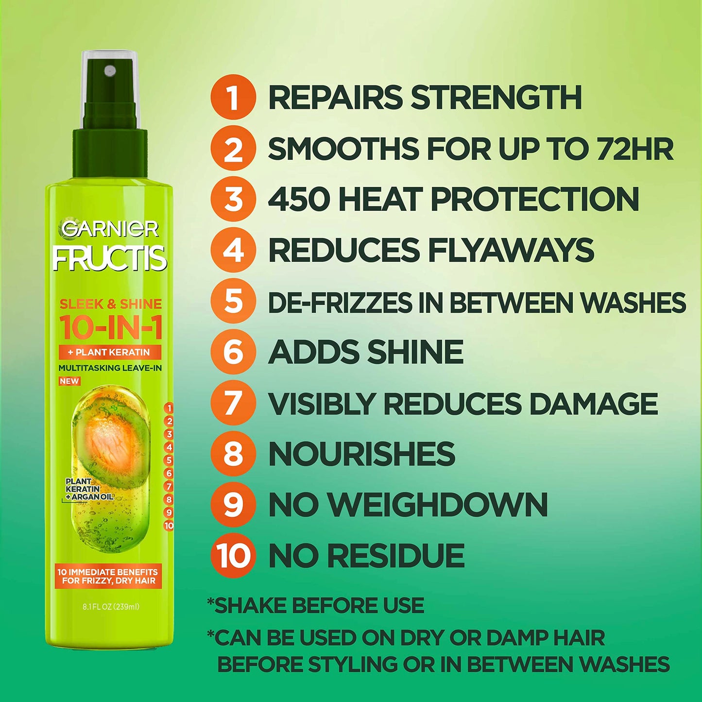 Garnier Back to School Bundle | Waterproof Micellar Water (400ml), EcoPads, Fructis Sleek & Shine Shampoo (22 fl oz), Conditioner (21 fl oz) + 10-in-1 Treatment (8.1 oz), 5 Items (Packaging May Vary)