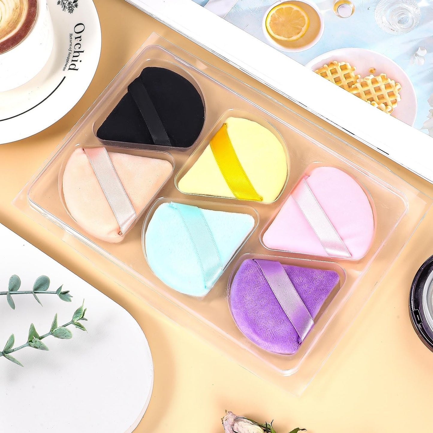 Pimoys 6 Pieces Triangle Powder Puff Soft Makeup Sponge Make Puff for Face Powder Cosmetic Foundation Sponge Makeup Tool