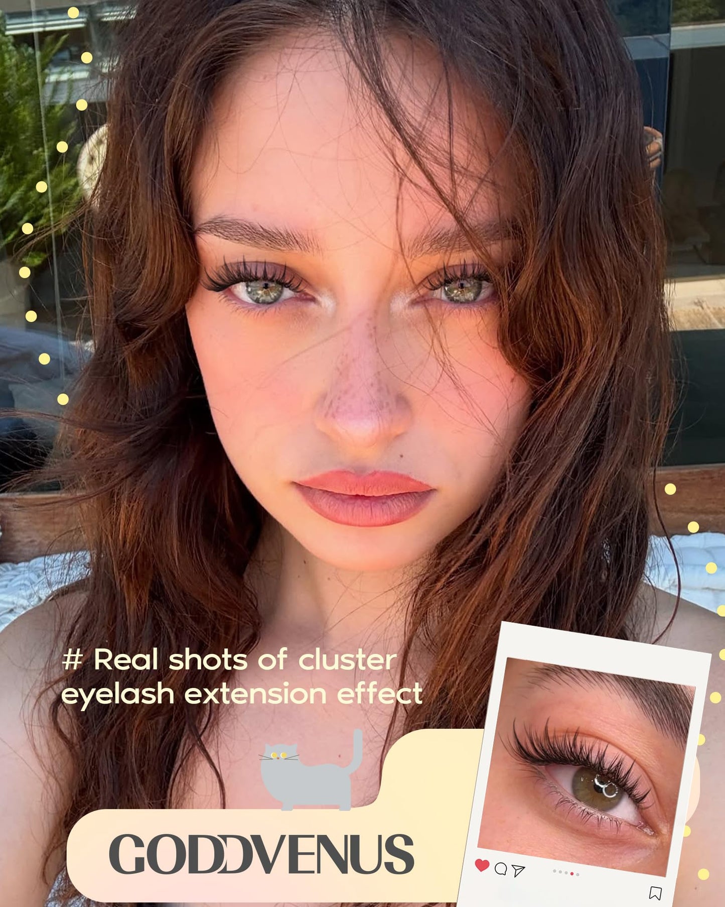 Goddvenus Natural Lash Clusters Kit Wispy Manga Eyelash Clusters Fairy Lash Extension Kit C Curl Cluster Eyelashes Extensions Kit (No Tweezers)
