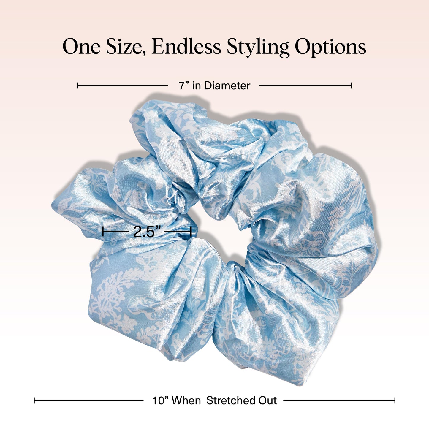 Bridgerton x Kitsch Satin Scrunchies for Women, No Snag, No Tugging, Soft & Comfortable Scrunchies for Girls, Perfect for Day or Night - Toile De Blue