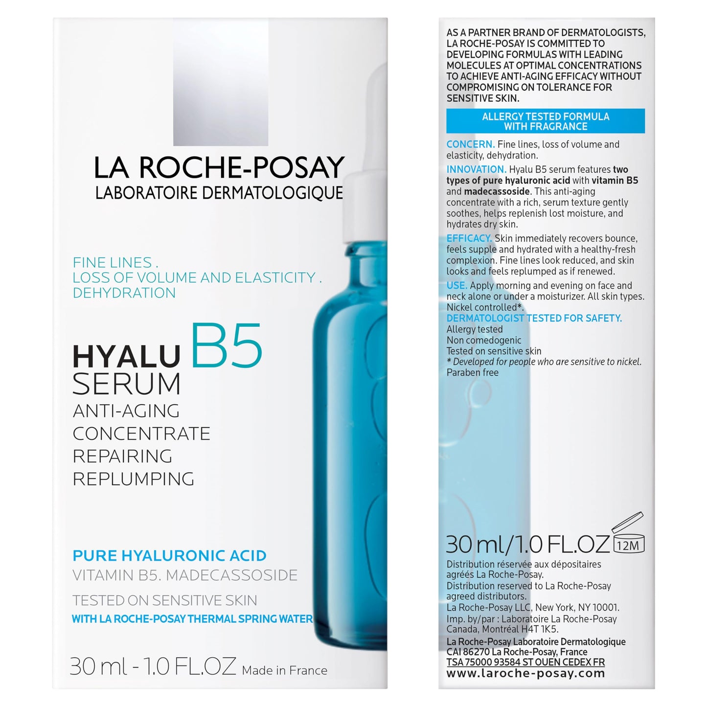 Bundle of La Roche-Posay Hyalu B5 Pure Hyaluronic Acid Serum for Face, Hydrating Serum, Plumps Skin + Anthelios UV Hydra Sunscreen SPF 50, Daily Hydrating Broad Spectrum Invisible SPF Protection