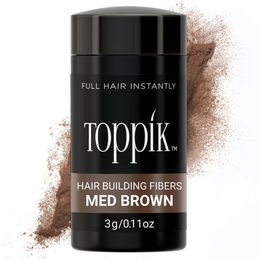 Toppik Hair Building Fibers, Medium Brown, 3g Fill In Fine or Thinning Hair, Instantly Thicker, Fuller Looking, 9 Shades for Men & Women, Keratin Protein Formula