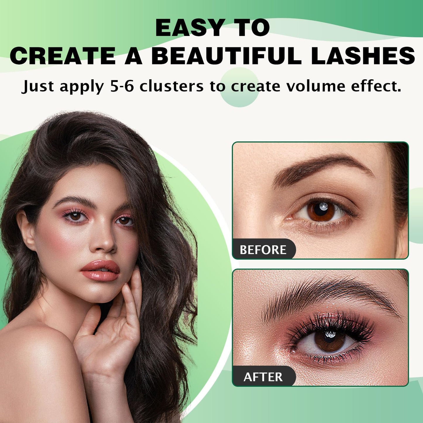 Lash Clusters,96 Pcs Cluster Lashes D Curl 14mm DIY Lash Extensions Eyelash Clusters,KEYYOU Volume Wispy Individual Lashes Soft&Comfortable Easy DIY at Home(Y05,D-14mm)