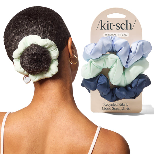 Kitsch Scrunchies for Women - No Crease Hair Ties No Damage | Soft Polyester Scrunchies for All Hair Types & Textures | Stylish & Comfortable, For Ponytails & Buns - Garden Bouquet, 3pcs