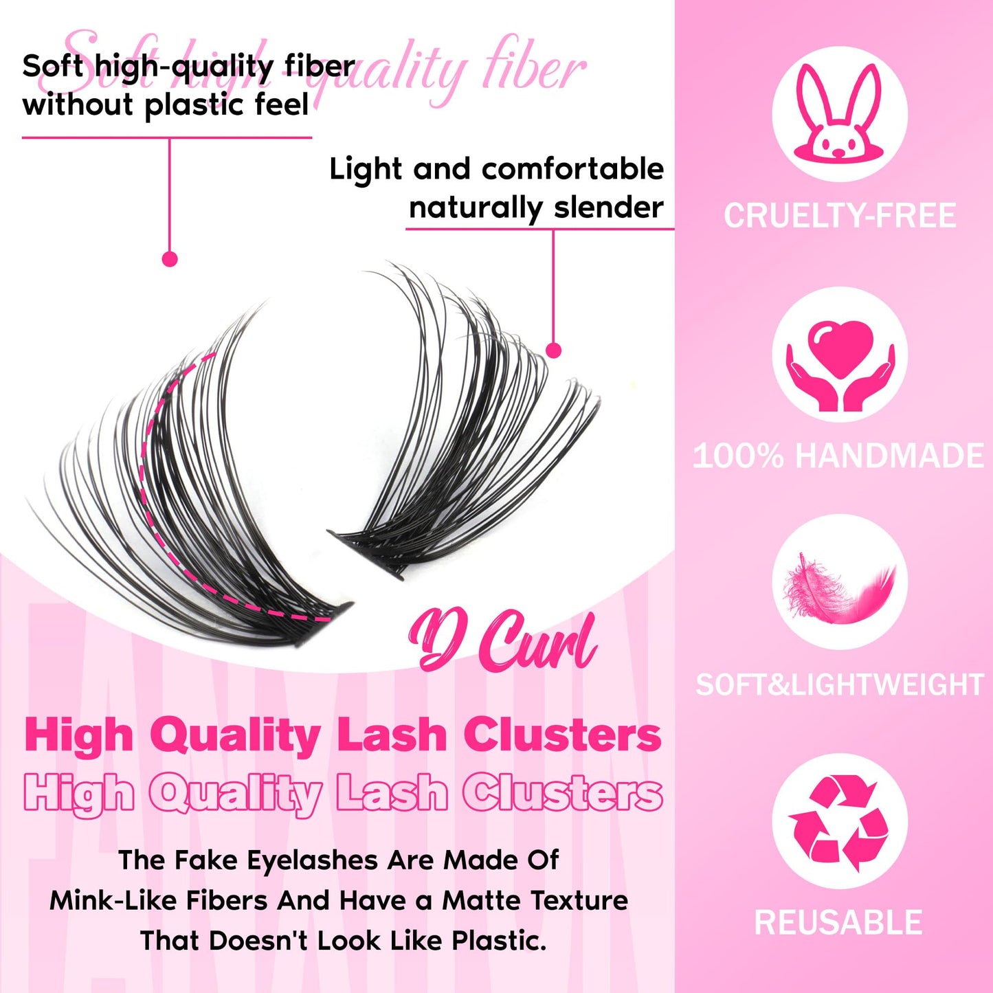 FANXITON DIY Lash Extension Kit 40D D Individual Lashes Lash Clusters Kit Cluster Lashes Lash Bond and Seal and Lash Tweezers for Lash Clusters Kit DIY at Home