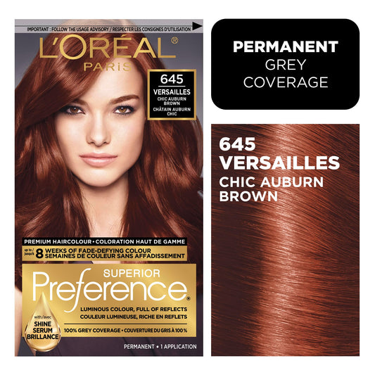 L'Oreal Paris Superior Preference Fade-Defying + Shine Permanent Hair Color, 6AB Chic Auburn Brown, Pack of 1, Hair Dye