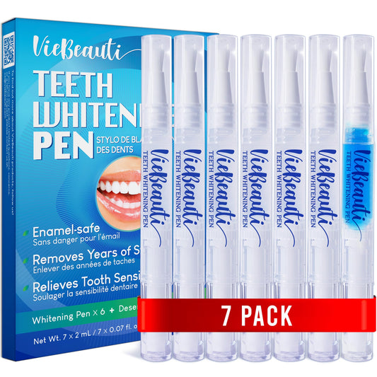 Teeth Whitening Pen Gel Kit: 35% Carbamide Peroxide Gel for Stain Removal - No Sensitivity with Remineralizing Pen for a Brighter Whiter Smile Mild Mint (7 Pack)
