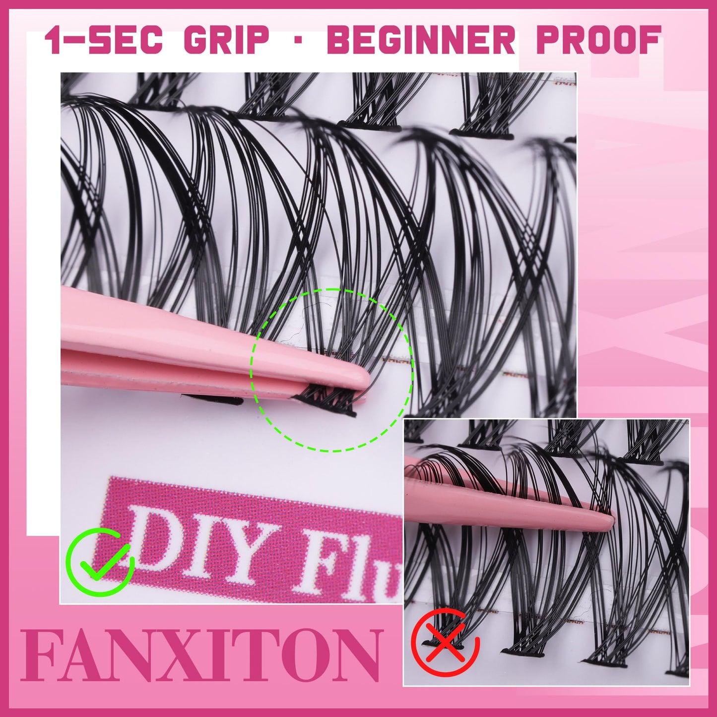 Cluster Lashes 240 pcs Wispy Lash Clusters D Natural Eyelashes Extensions 14-16mm Mix 30D+40D Individual Lashes Thin Band Lash Bond and Seal Tweezers for DIY Lash Extension Beginners