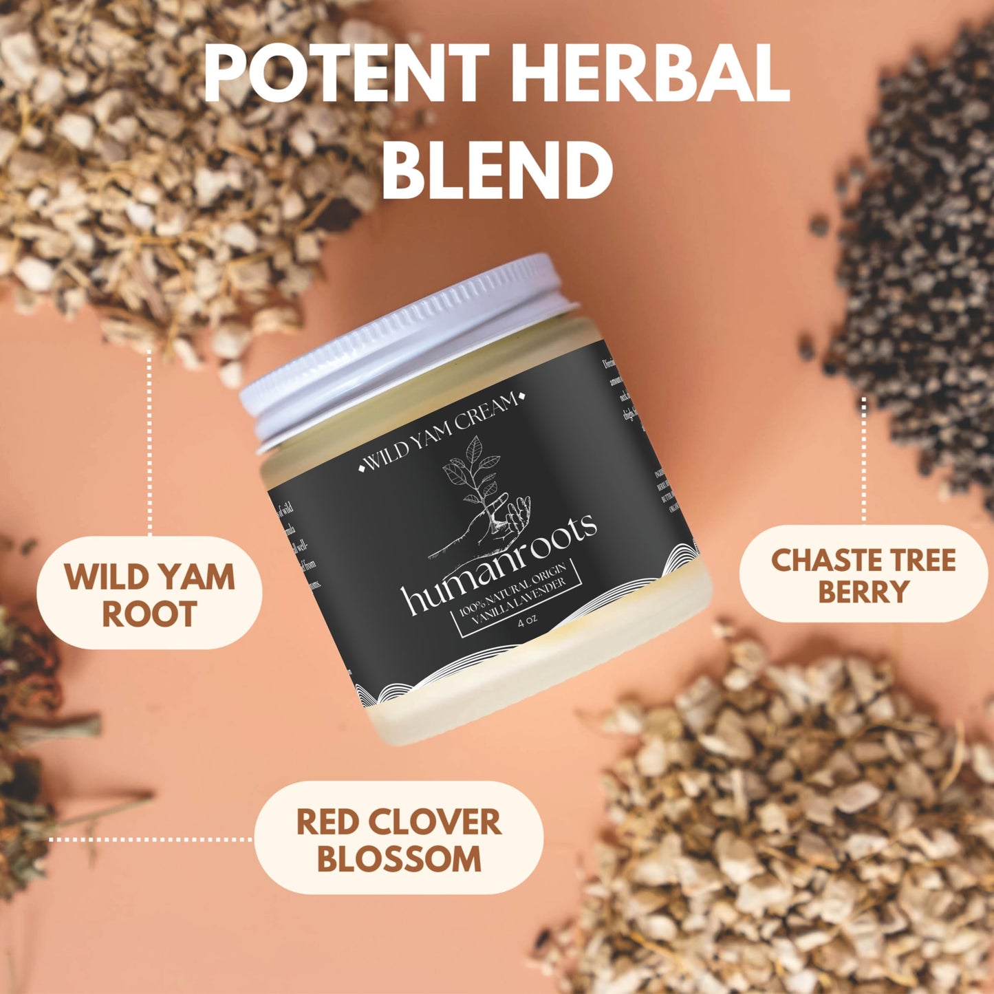 Wild Yam Cream - Menopause and PMS Support for Women, 4 oz (Vanilla Lavender), Organic Wild Yam Cream for Balance - Made With Chaste Tree Berry and Red Clover