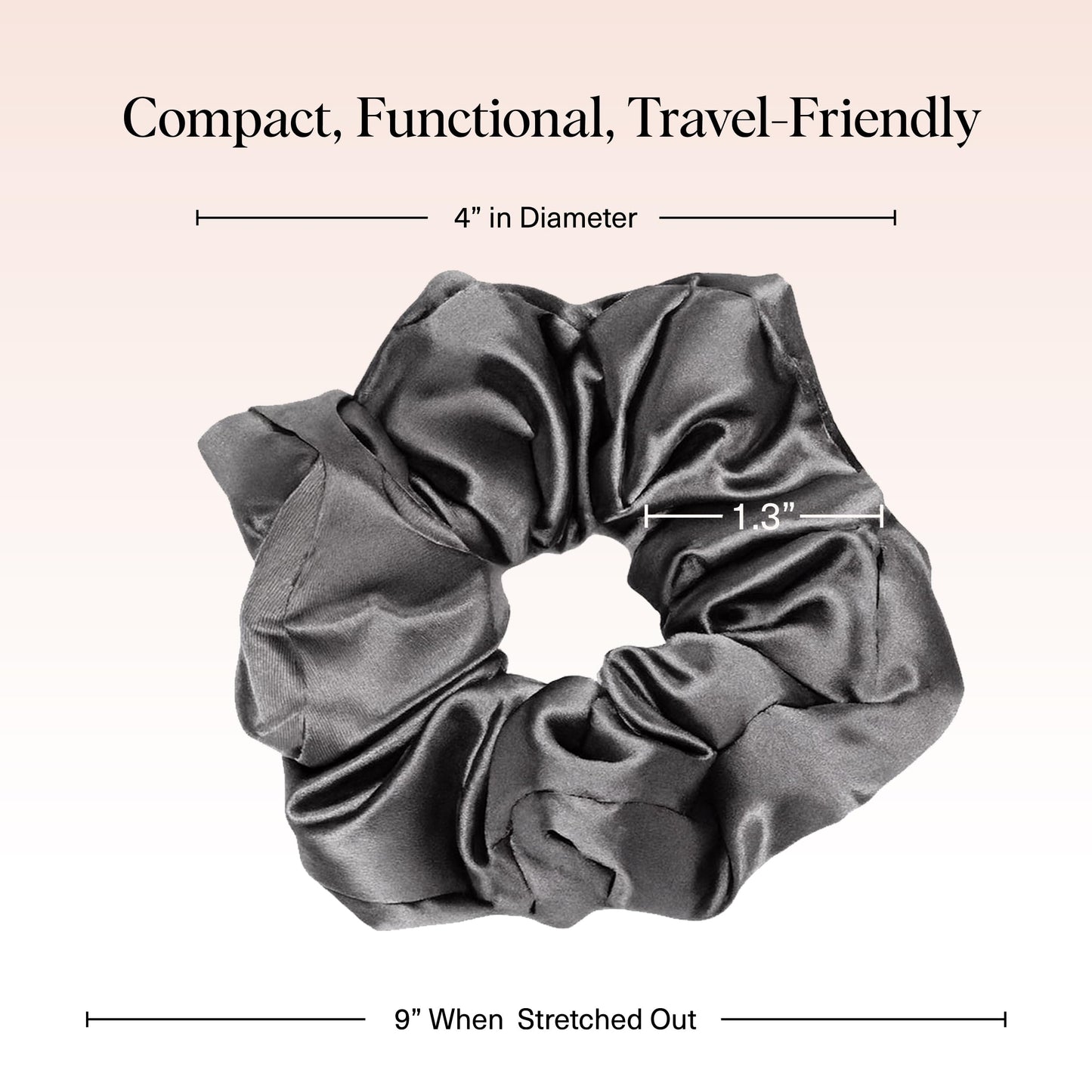 Kitsch Satin Hair Scrunchies for Women, Softer Than Silk Scrunchies for Hair - No Damage Satin Hair Ties, Ponytail Holders, 2pc (Blush/Charcoal)