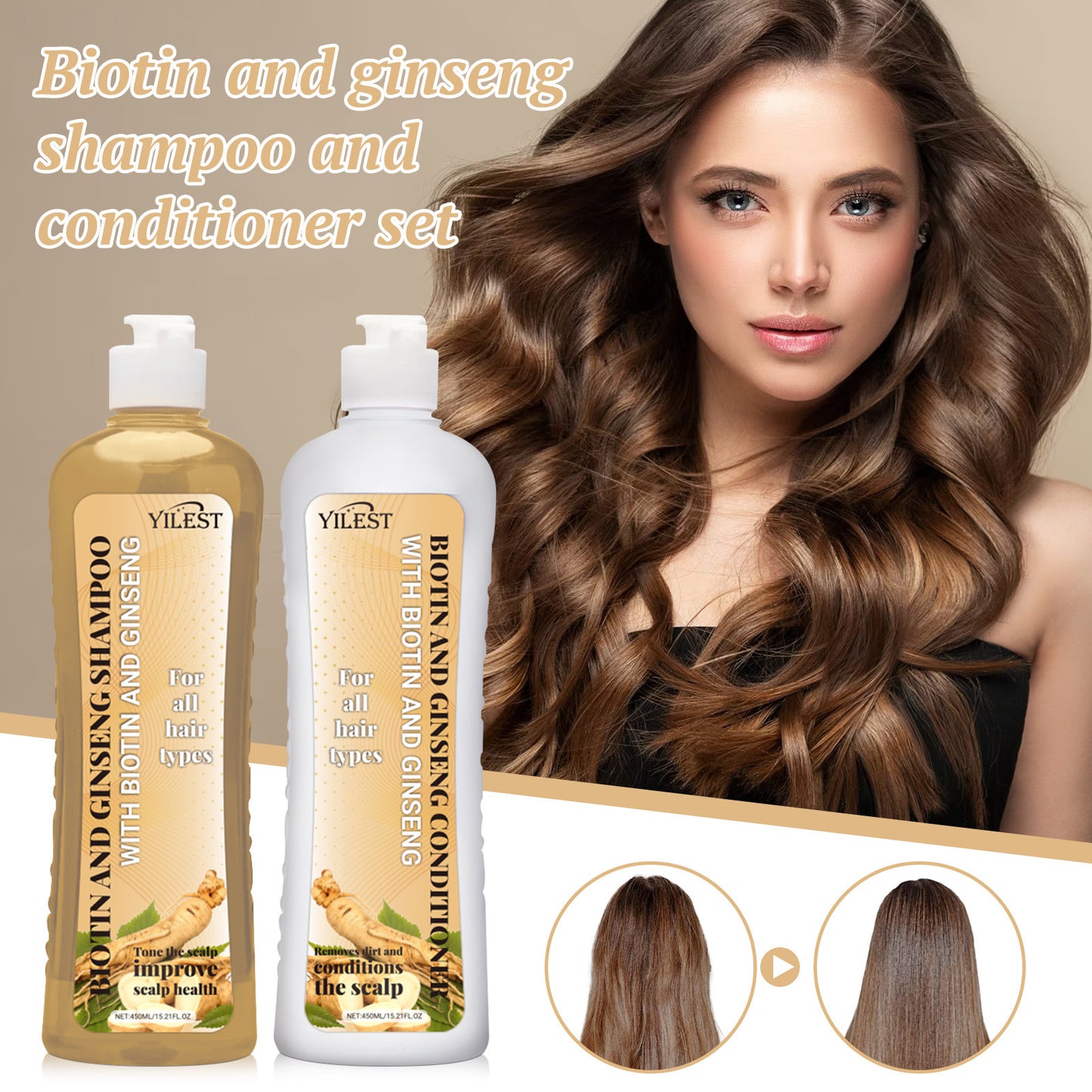 Scalp Gloss Hair Cleaning Ginseng Shampoo Care Suit