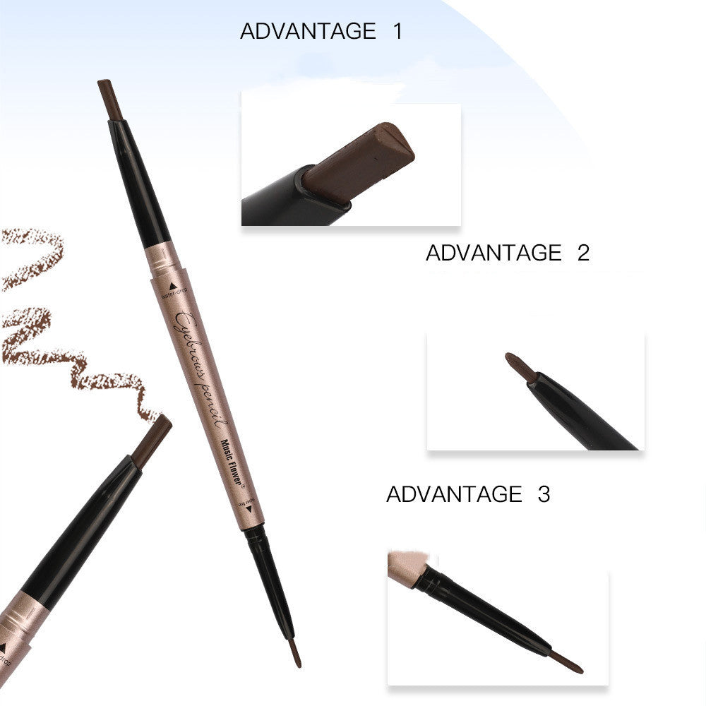 Rotating Double Head Eyebrow Pencil Waterproof And Smudge-proof Durable