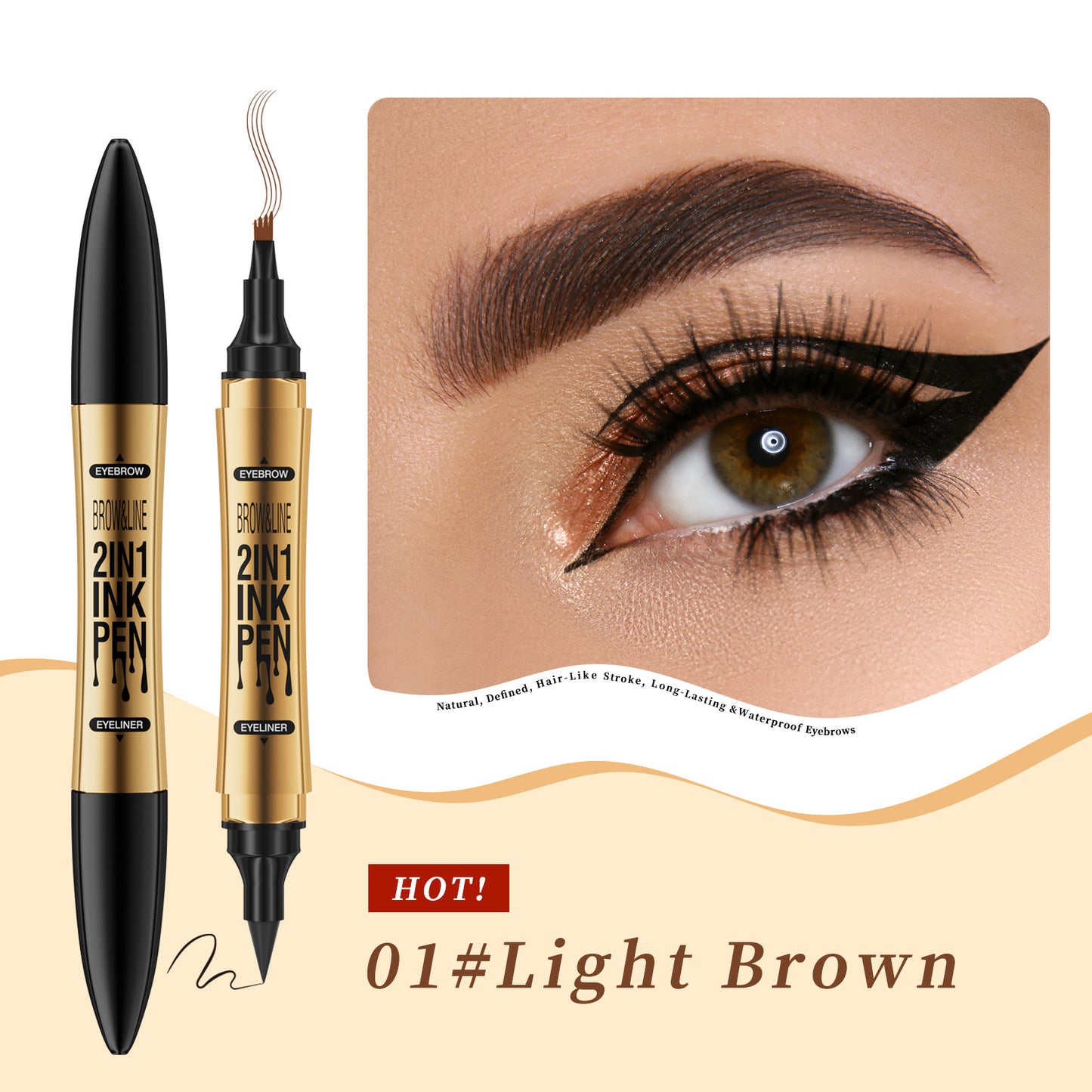 Eyeliner Eyebrow Pencil Two-in-one