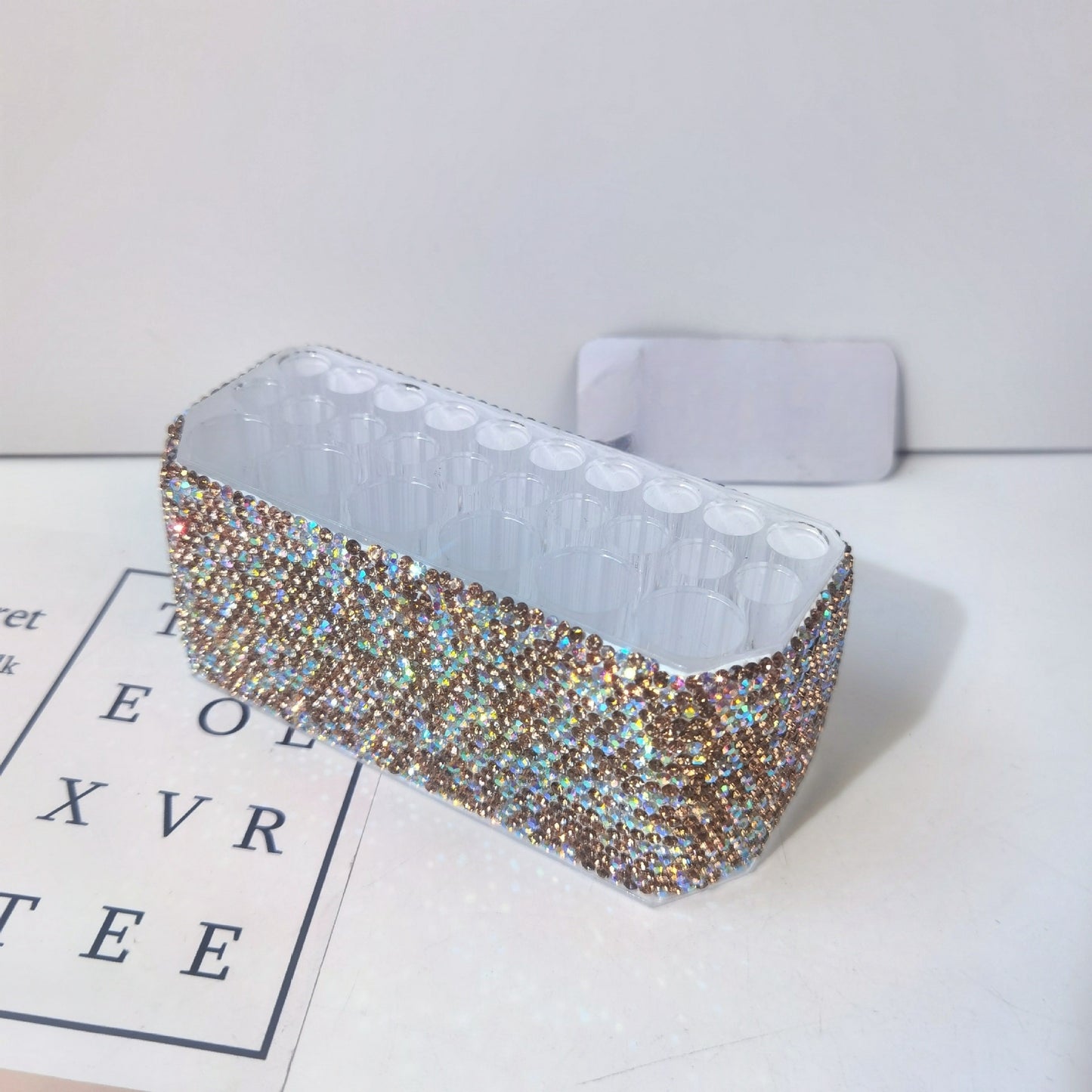 Cosmetic Brush Large Hole Transparent Eyebrow Pencil Eyeliner Storage Box