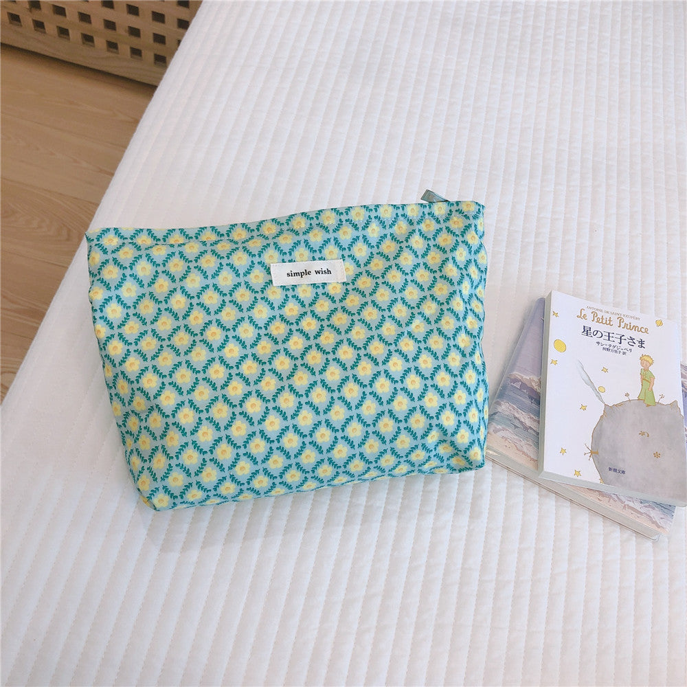 Floral Makeup Cosmetic Storage Cotton Convenient Hand Holding Bag