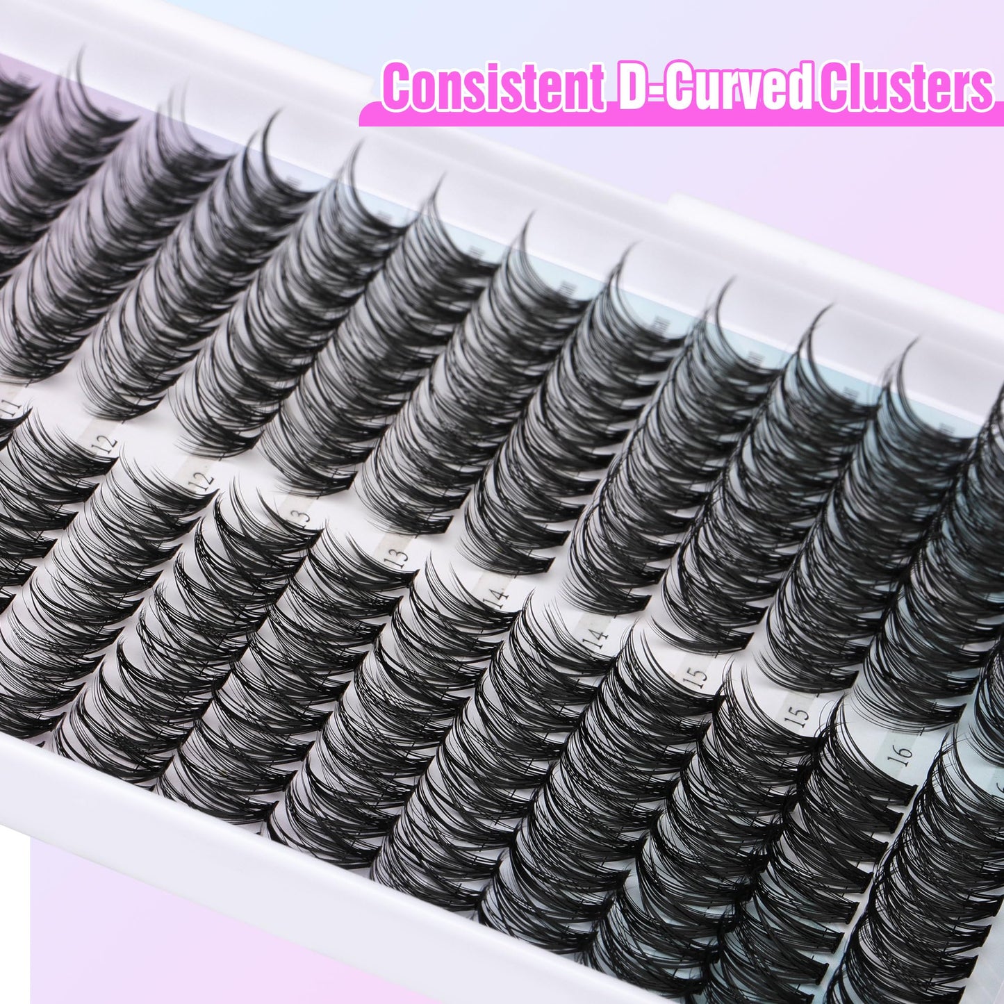 Pawotence Lash Clusters Kit Cat Eye Lash Extension Kit DIY 9-16mm Cluster Eyelash Extensions Kit 40D Individual Lashes with Lash Bond and Seal, Lash Tweezers for Self Use (Fox 40D, 9-16mm, Kit)