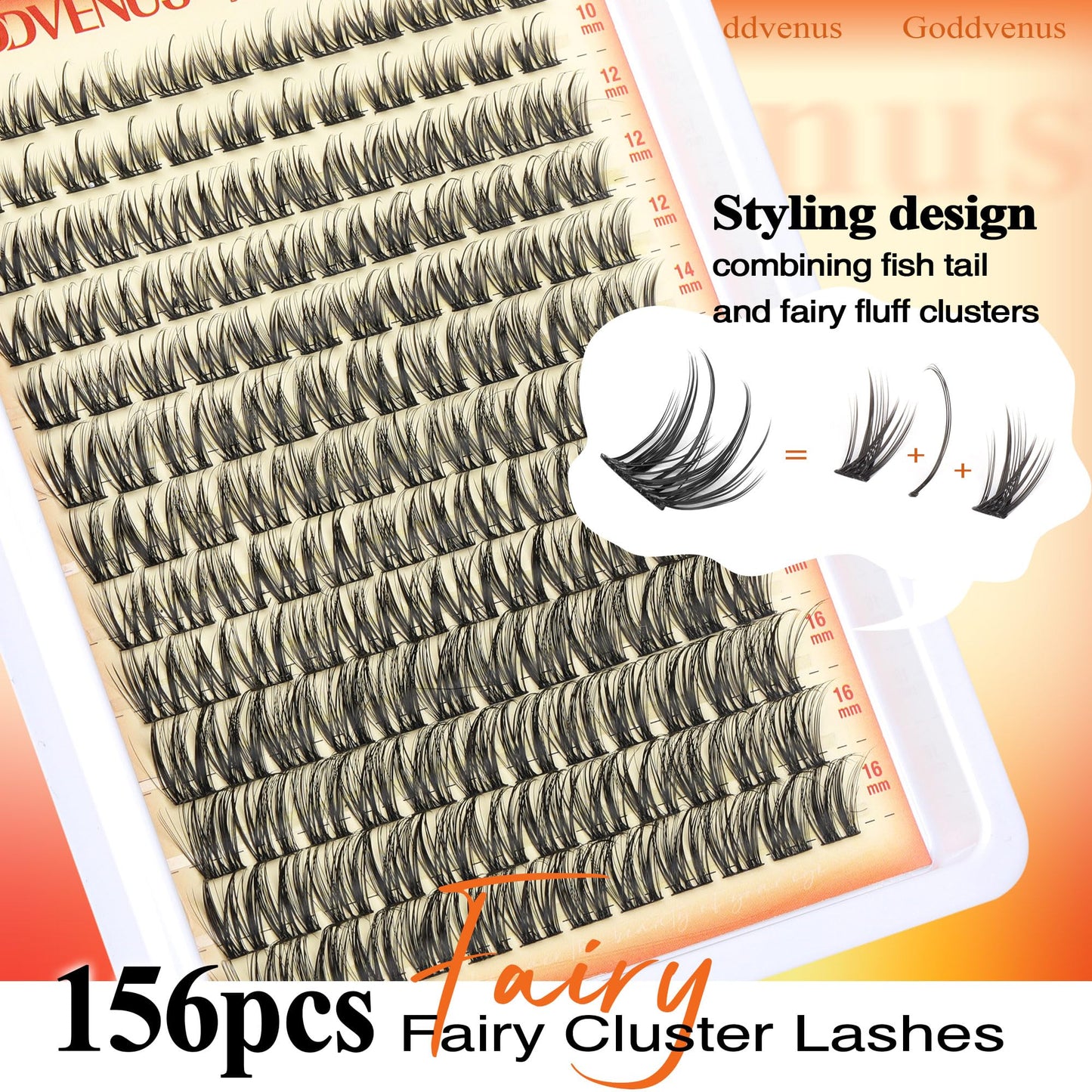 Wispy Lash Clusters Lashes Cluster Eyelash Extensions Natural Individual Lashes Fluffy Lash Extension Soft Cotton Band Eyelashes Clusters Fairy D Curl Lash Cluster For DIY Eyelash Extension