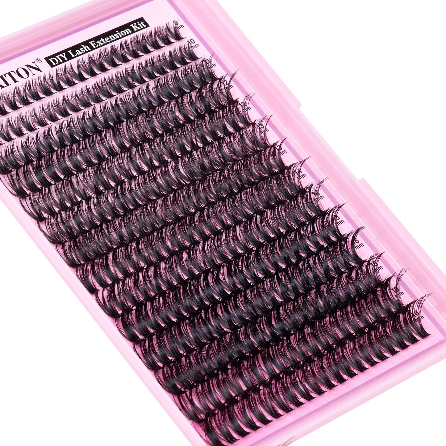 FANXITON DIY Lash Extension Kit 50D D Individual Lashes Lash Clusters Kit Cluster Lashes Lash Bond and Seal and Lash Tweezers for Lash Clusters Kit DIY at Home