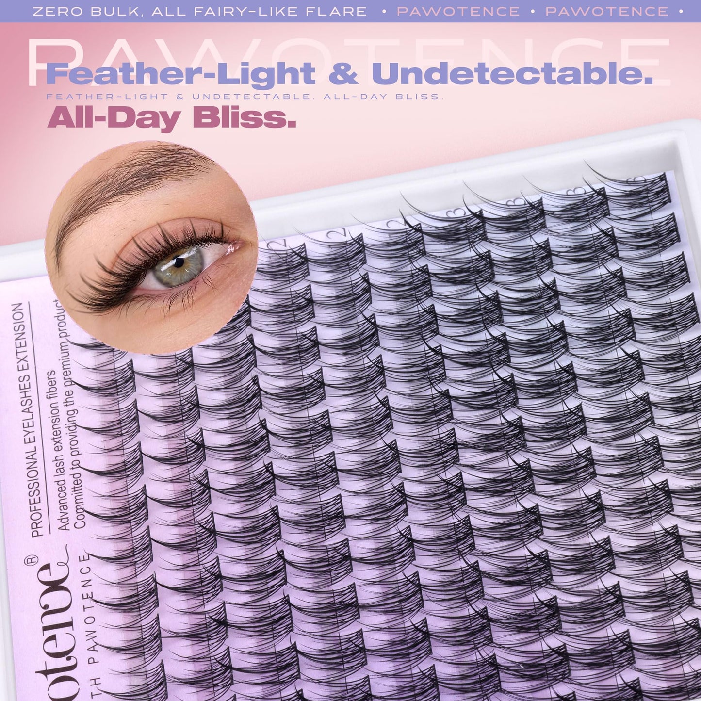 Pawotence Natural Lash Clusters Wispy Eyelash Clusters 120pcs Fairy Lashes Cluster Eyelash Extensions Individual Cluster Lashes for DIY Lash Extension