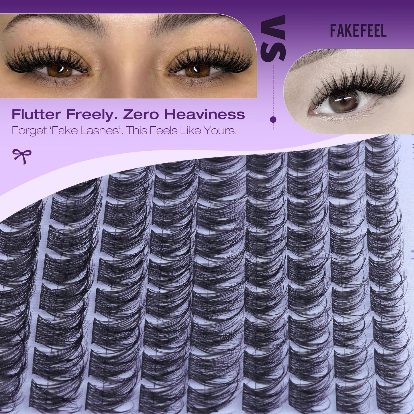 Pawotence Natural Lash Clusters Wispy Eyelash Clusters 10-16mm Full Lashes Cluster Eyelash Extensions Soft Individual Cluster Lashes False Eyelashes for DIY Lash Extension