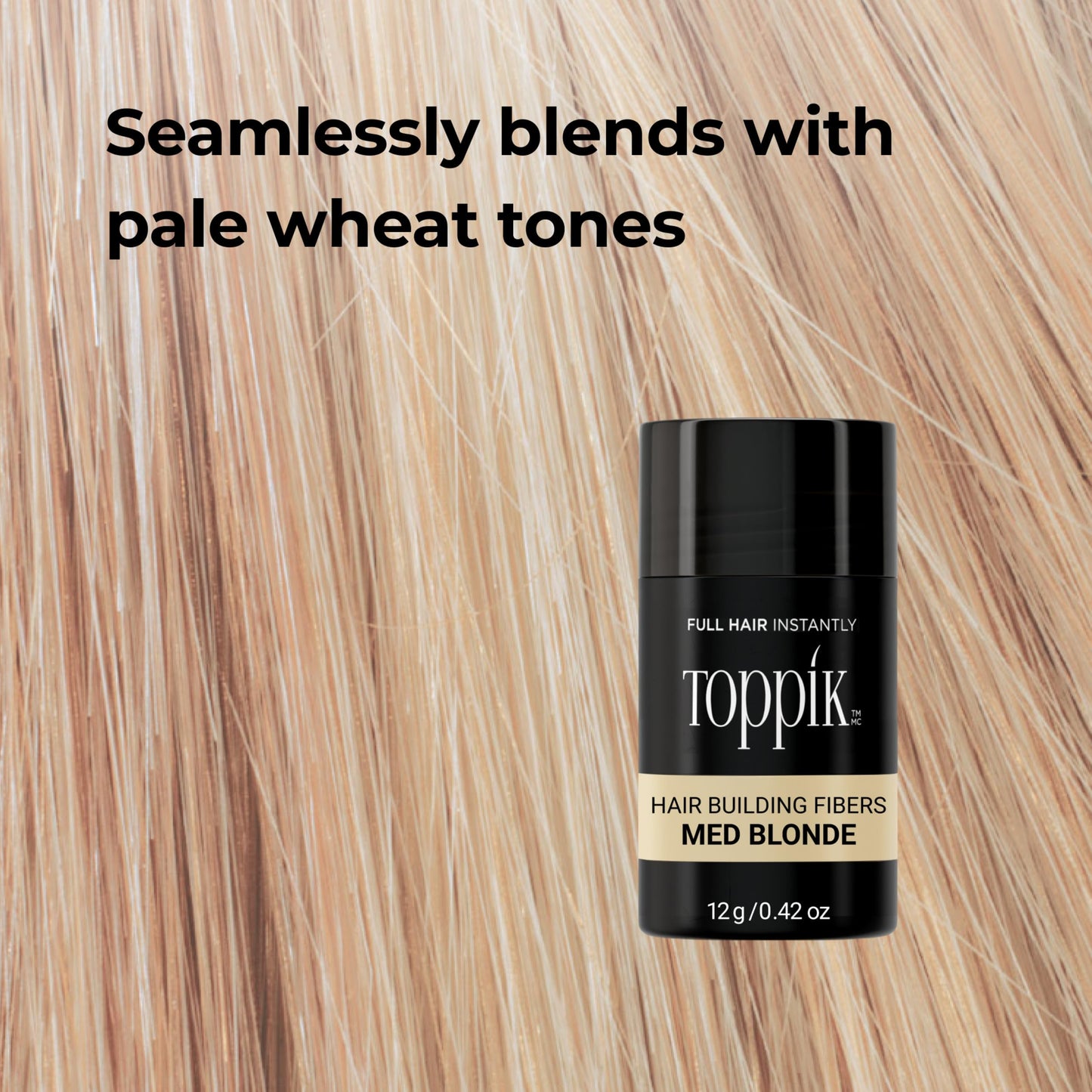 Toppik Hair Building Fibers, Medium Blonde, 3g Fill In Fine or Thinning Hair, Instantly Thicker, Fuller Looking, 9 Shades for Men & Women, Keratin Protein Formula